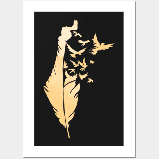 Palestine Feather Map Symbol of Palestinians Love and Struggle for Freedom -Yellow Posters and Art